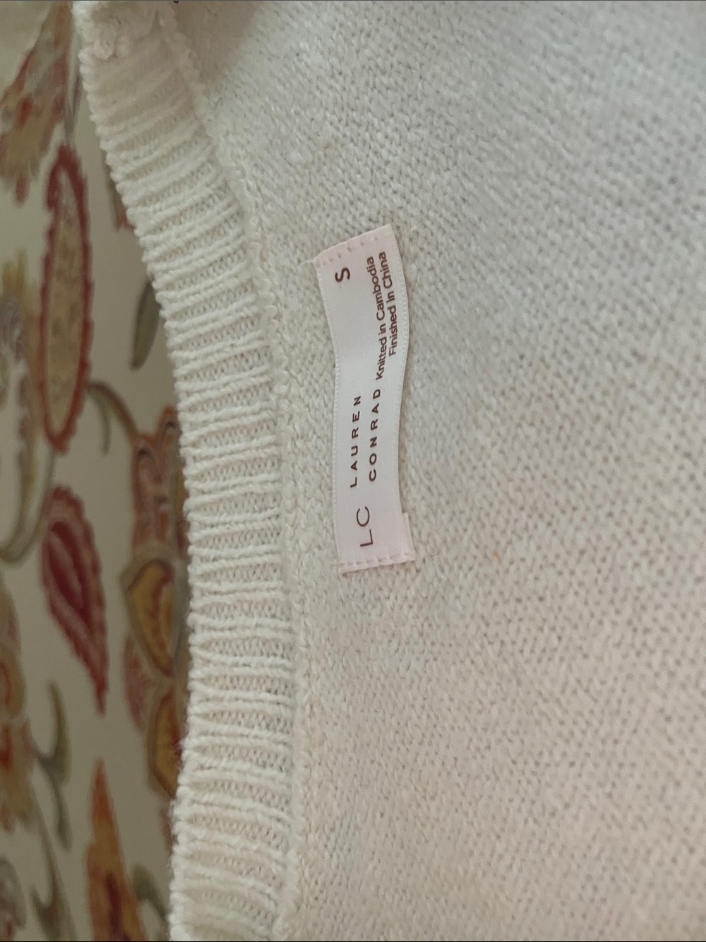 LC Lauren Conrad Cream Crewneck Sweater